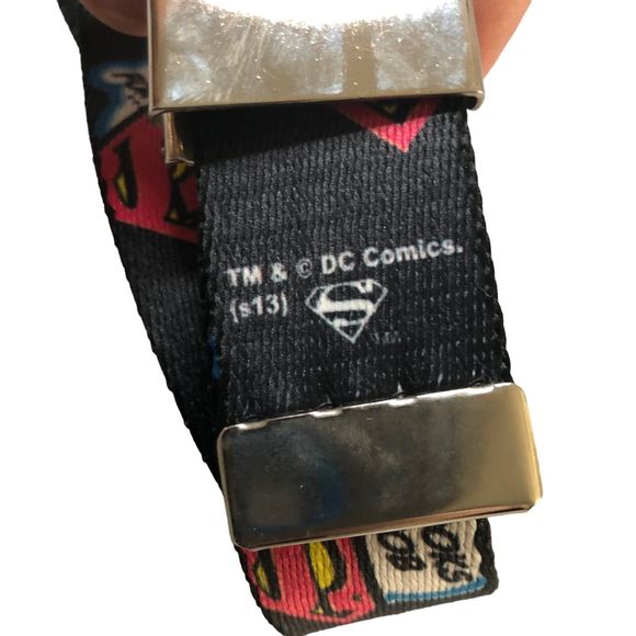 Superman DC Comics Belt, Buckle Down Web Belt, Adjustable, Seat Belt Style SZ 13 - Picture 6 of 11